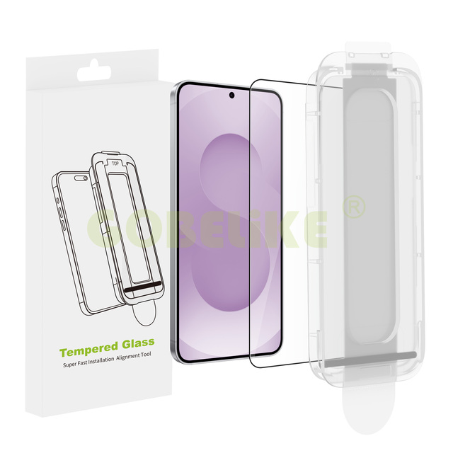 Easy Installation Kit Applicator Dust Free 9H Black Edge HD Tempered Glass Screen Protector Film for Samsung S26+ S26 Ultra