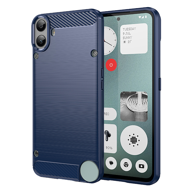 Drop Resistant Matte Brushed Carbon Fiber Texture Shockproof Back Cover for Nothing CMF Phone 1 Case