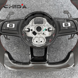 Volante Deportivo Personalizado de Fibra de Carbono y Gamuza para Volkswagen MK8 MK7 MK6 Golf R GTI GTD GTE <span class=keywords><strong>Polo</strong></span> GTI Golf 8 Golf 7 - Product Image 5