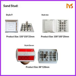 مسامير عاكسة مضادة للصدأ مصنوعة من الألومنيوم المصبوب وملء بالرمل، بشعار مربع بارز، مقاومة للضغط، ذات وجهين للطرق - Product Image 4