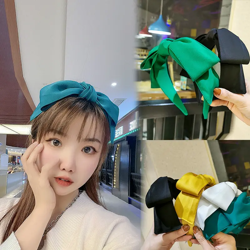 Wholesale Cloth Bowknot Hair Hoop Headband Band Jewelry Bow Tie Knot Korean Hair Accessories Women