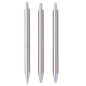 Stylo droit en acier inoxydable populaire à la mode sans clip rationaliser le stylo en argent Slim Click <span class=keywords><strong>Action</strong></span> stylo <span class=keywords><strong>Gel</strong></span> en métal - Product Image 5