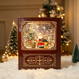 Nuovi regali natalizi a forma <span class=keywords><strong>di</strong></span> libro, Babbo Natale, pupazzo <span class=keywords><strong>di</strong></span> neve, fiocchi <span class=keywords><strong>di</strong></span> neve, carillon, lanterna a vento, atmosfera e decorazione da scrivania - Product Image 1