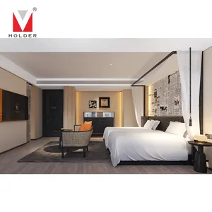 Moderno personalizado de madera de Hotel Juegos de dormitorio de 4 estrellas Holiday Inn Authur Knight Muebles de hotel