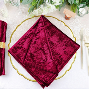 Serviettes en velours bordeaux gaufrées, couleur <span class=keywords><strong>rouge</strong></span> <span class=keywords><strong>vin</strong></span>, pour dîner, mariage, Noël, table romantique, vente en gros de serviettes en tissu - Product Image 1