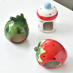 <span class=keywords><strong>Hamster</strong></span> en céramique dissimulé pour petit Animal, maison en forme de fraise et de pastèque, - Product Image 1