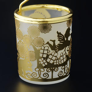 <strong>Tea</strong> <strong>Light</strong> Candle <strong>Holder</strong> Modern Halloween Design Rotary Candle Jars Home Decoration Custom Metal Christmas Etching GOLD COLOR - Product Image 3