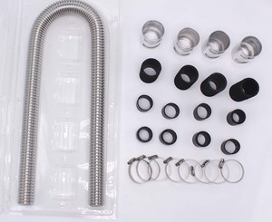 Kit de tuyaux de <span class=keywords><strong>radiateur</strong></span> universel en acier inoxydable de 48 pouces avec embouts polis VA2259 - Product Image 2