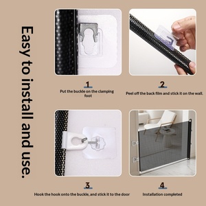 Barrière de Sécurité Intérieure Rétractable Moderne en PVC Anti-Évasion pour Chats et Chiens, Barrière Anti-Saut pour Escalier et Couloir, Accessoires pour Animaux de Compagnie - Product Image 4