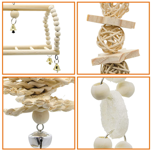 ของเล่นนกแก้วไม้ ชิงช้า ที่นั่งแขวน ที่นอน ที่ปีนป่าย บันไดปีน ของเล่นในกรงสำหรับนก - Product Image 5