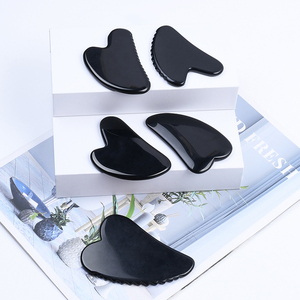 Großhandel natürliche schwarze Obsidian Jade Stein Guasha Werkzeuge Ganzkörper Hals Rücken Bein Arm Gesichts pflege Hautpflege Stein Gua Sha Massage gerät - Product Image 3