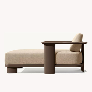 ชุดเฟอร์นิเจอร์กลางแจ้งอลูมิเนียมแบบพกพาที่ทันสมัยเก้าอี้อาบแดดเก้าอี้นอนกลางวันสำหรับโรงแรมสวนวิลล่าลานโลหะทนทาน - Product Image 4