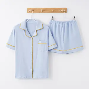 Hochwertige Sommer anpassen Plus Size Nachtwäsche Nachtwäsche Baumwolle Pyjama Sets Kurzarm für Frauen Nachtwäsche Set