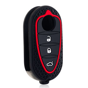 เคสใส่กุญแจรถซิลิโคน3ปุ่มสำหรับ Alfa Romeo Mito Giulietta GTO 159 <span class=keywords><strong>GTA</strong></span> 4C Mito เคสป้องกันผิวพวงกุญแจระยะไกลแบบพับได้ - Product Image 6