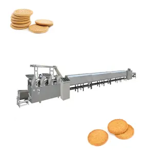 Chocolate Sandwich Mini Semi Thin Crispy Biscuits Production Line Automatic Cracker Biscuit Making Machine