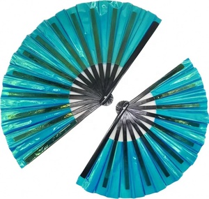 Abanicos de mano de bambú Rave pintados holográficos para mujeres Abanicos de regalo de negocios plegables grandes para festivales Pride Decor - Product Image 5