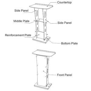 Bục Giảng bục đứng, Acrylic Bục Giảng rõ ràng bục đứng-thanh lịch perspex thiết kế 7 màu LED tầng đứng bục - Product Image 4
