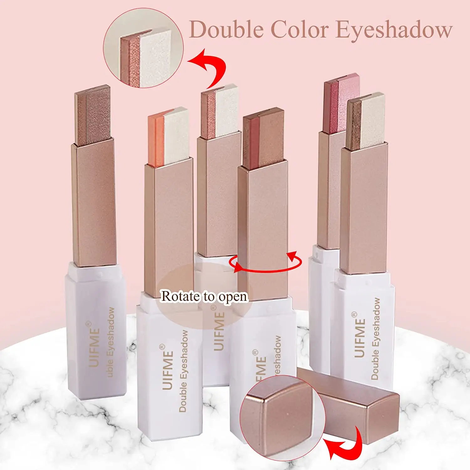 12 Color Gradient Eyeshadow Stick Waterproof Durable Swivel Glitter Eyeshadow Stick
