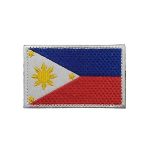 Zsy Hoge Kwaliteit Aangepaste Filippijnen Vlaggen Borduurwerk Patches Stick Op Doek Patch Voor Tactische Patch