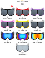 Lunettes de soleil de sport UNOC pour le vélo, coupe-vent, grande monture, visière, surdimensionnée, monobloc, verres rouges et gris, monture violette et rose, PC