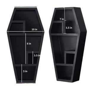 Étagère de cercueil grande décoration gothique pour l'affichage ou le matériel de stockage inclus décor effrayant pour la table ou la tenture murale - Product Image 3