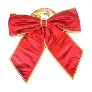 Pendentifs de noël en tissu, 1 pièce, pour arbres et portes, ornements suspendus, décorations de fête, nœud papillon brillant
