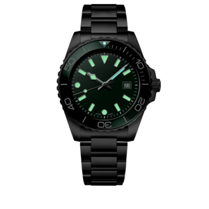 Montre de plongée en acier inoxydable avec cadran vert et lunette rotative verte Longinesing - Product Image 2