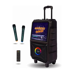 Altavoz de Karaoke Portátil para Exteriores con Pantalla Táctil, Luces LED RGB, Altavoz con Ruedas a Batería para Fiestas - Product Image 3
