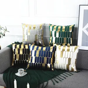 Housse de <span class=keywords><strong>coussin</strong></span> en velours imprimée sur mesure avec feuille d'<span class=keywords><strong>or</strong></span>, taie d'oreiller décorative, cadeau de designer pour la maison - Product Image 1
