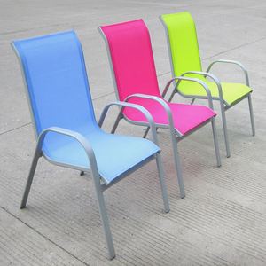 Personnalisé moderne simple 4 couleurs extérieur jardin confortable pas cher structure en métal chaise en bandoulière - Product Image 6