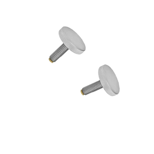Vis à molette moletées de précision, finition argentée, corps en aluminium, pointes en laiton, acier inoxydable, ISO métrique 40mm - Product Image 3