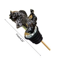 Distributeur d'huile 3D en forme de poisson créatif Verseur de vin Outil de bar Bouchon de vin Verseur de vin en métal pour la maison