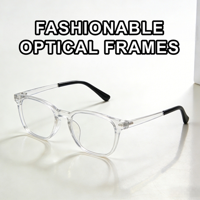 Simple Transparent Optical Eyeglass Frame Fashionable Square Full-Rim Comfortable for Unisex All Face Shapes JNLOO RS2406