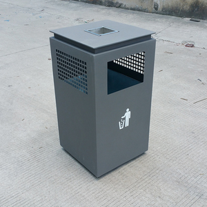 Custom outdoor trash can metal garbage waste street litter bin public trash bins