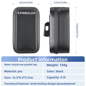 Sacoche de selle de vélo de route imperméable en TPU - Compacte, légère et portable - Sac de selle ou de tige de selle - Capacité 0,5L - Sac de cyclisme aérodynamique - Product Image 2