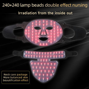 Masques LED pour le visage et le cou à prix d'usine, 4 couleurs, lumière <span class=keywords><strong>rouge</strong></span>, avec matériau en silicone, prise USB, pour les soins de beauté à domicile - Product Image 3