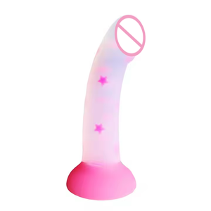 Commercio all'ingrosso cuore stella liquido Silicone incandescente nel buio <span class=keywords><strong>Dildo</strong></span> Shopping Online 9 pollici di spessore <span class=keywords><strong>Dildo</strong></span> per le donne - Product Image 4