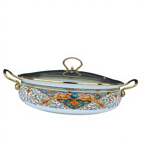 Toptan Metal Deniz Ürünleri Pişirme Emaye Tencere Seti, Ev Tipi Çorba Tenceresi, Deniz Ürünleri Kızartma Tenceresi, Gazlı ve İndüksiyonlu Ocaklara Uygun - Product Image 3