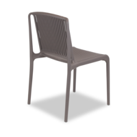 Chaise de salle à manger d'extérieur moderne empilable en polypropylène gris foncé