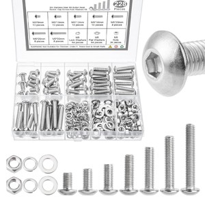 Baiguluo M6 Stainless Steel Screw Nut Washer Kit 146pcs Metric Round Head Socket Cap Screws DIN GB Standard - Product Image 3