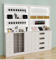 Meuble de présentation pour nail art avec éclairage LED, directement du fournisseur d'usine – Vitrine murale moderne pour salon de manucure