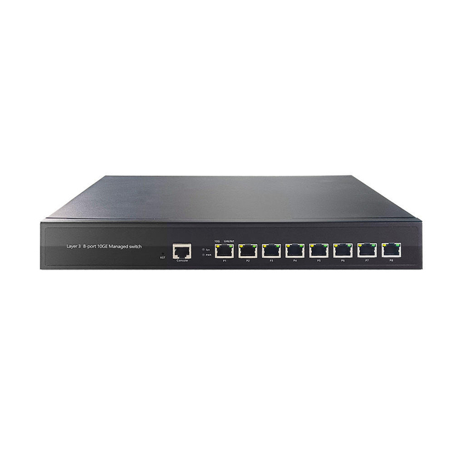OEM ODM 8-Ports 10G RJ45 PoE+ Layer 3 Managed SNMP SSH Telnet 802.3at 150W Ethernet PoE Switch for IP Camera