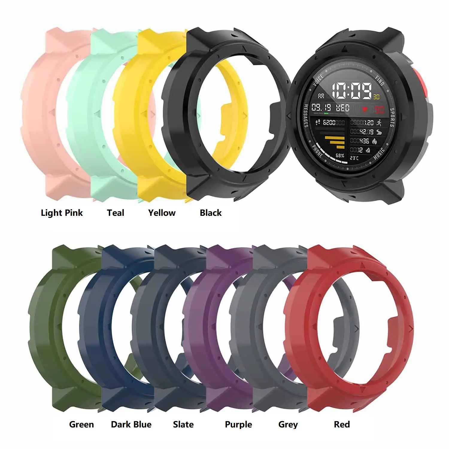 Replacement Silicone Watch Protector Case Cover for Amazfit 3 Verge A1801 A1808 Protective Cases Shell