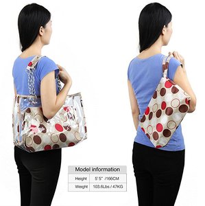 Bolso de Hombro Tipo Tote Transparente, Impermeable, con Diseño Floral, para Playa, de 1-1.9L, para Mujer - Product Image 6