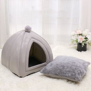 <span class=keywords><strong>Lit</strong></span> pour chat pliable écologique, chaud, antidérapant, en peluche, motif uni, pour pomeranian, chihuahua, fabricant - Product Image 1