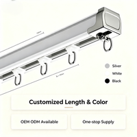 Rail de rideau silencieux en aluminium à double couche, fixation murale ou plafond, longueur personnalisable pour la maison, l'hôtel, le bureau