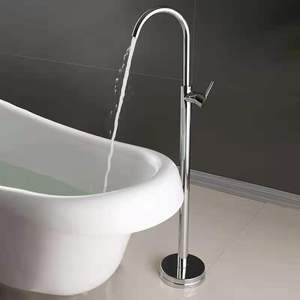 Robinet de douche autoportant moderne en laiton avec mitigeur monocommande et jet doux effet pluie, à poser au sol, pour appartement et hôtel - Product Image 2
