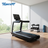 Tapis roulant commercial Bickfit V10, moteur électrique ABS 3-7HP, inclinaison manuelle, écran LED et utilisation en salle de sport, vitesse 15-20 km/h