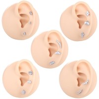 Vente en gros de bijoux de piercing en titane de qualité implant ASTM F136, clou labret à filetage interne pour tragus, cartilage, hélix, avec zircon