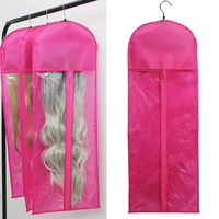 Lot de 3 sacs de rangement extra longs en nylon pour perruques avec cintre, support pour extensions de cheveux, étui de transport pour perruques pour salle de bain